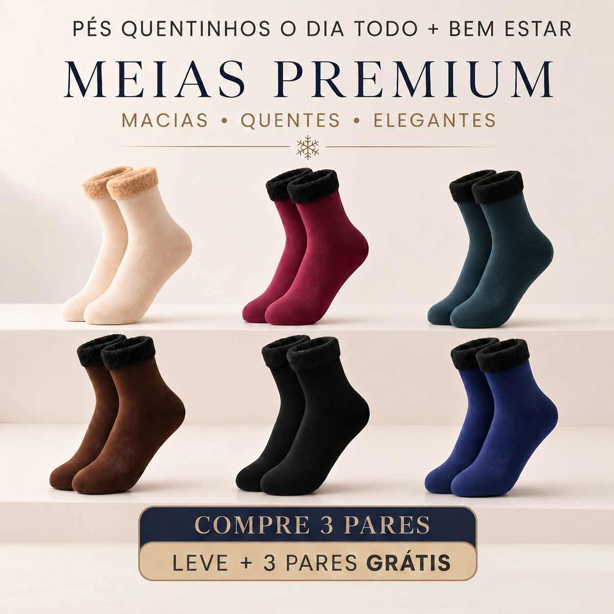 Meia Nuvem Premium - Pague 3 Leve +3 Grátis *OFERTA RELÂMPAGO*